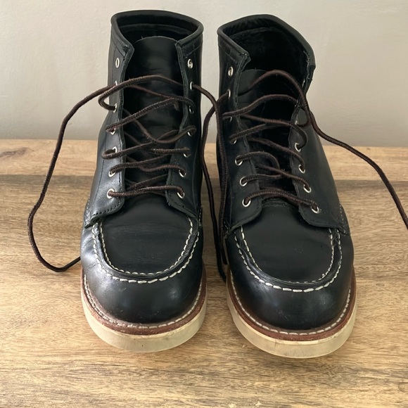Red Wing Shoes Black Ankle Boots moccasin euro 38 7.5 - Picture 2 of 10